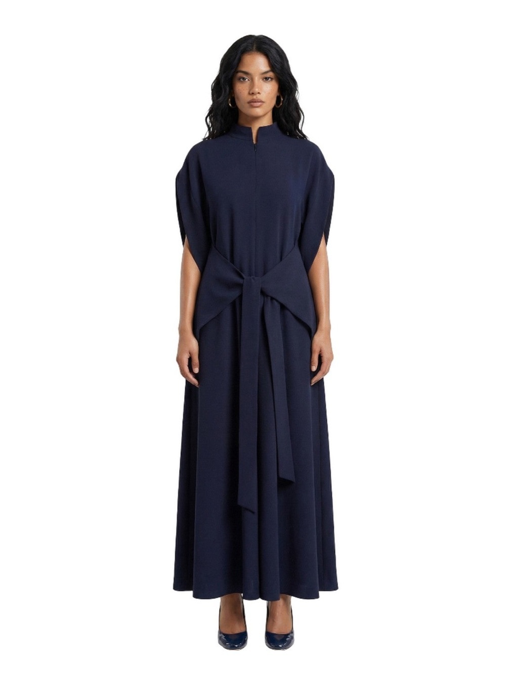 Monosuit Lea Jumpsuit Navy Kimono Sleeve Wide Leg Belted XS/S